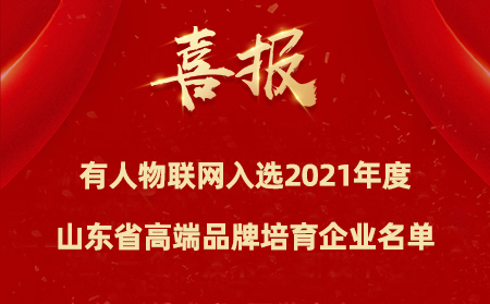 喜報|有人物聯網入選2021年度山東省高端品牌培育企業名單