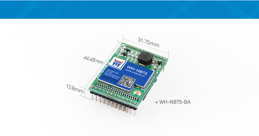 插針式NB-IoT模塊的產品尺寸大小的細節展示