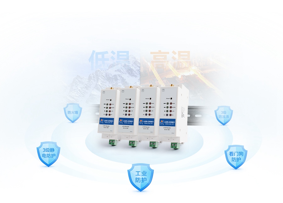 導軌式4g工業路由器具有穩定運行特征